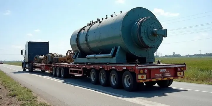 Крупный агрегат на низкорамном трале